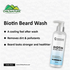 Biotin Beard Wash – Remove Dirt, Oil & Pollutants, Makes Beard Soft & Smooth, Fights Frizz, Flakes & Itchiness 150ml, Doctor's 👨⚕️ Recommended