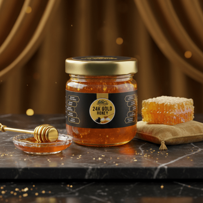 24K Pure Gold Honey - Golden Blend of Natural Sweetness and Luxury Nutrition - ChiltanPure