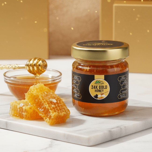 24K Pure Gold Honey - Golden Blend of Natural Sweetness and Luxury Nutrition - ChiltanPure