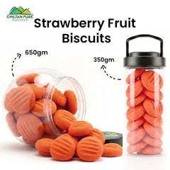 Strawberry Fruit Biscuit Cookies / Made With Organic Desi Butter, Bakery Biscuit