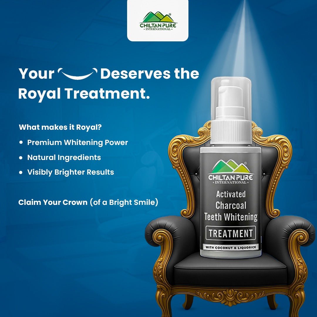 Activated Charcoal Teeth 🦷 Whitening Treatment - Whitens Teeth Naturally, Kills Cavity causing Bacteria Eliminates Bad Breath - ChiltanPure