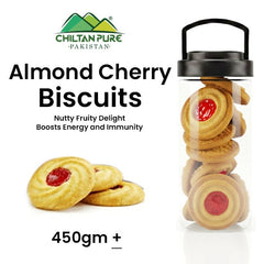 Almond Cherry Biscuit Cookies / Made With Organic Desi Butter, Bakery Biscuit - ChiltanPure