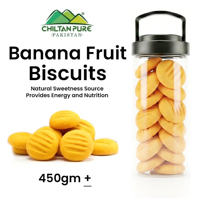 Banana Fruit Biscuit Cookies / Made With Organic Desi Butter, Bakery Biscuit - ChiltanPure