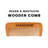 Beard & Mustache Wooden Comb – For Styling & Grooming - ChiltanPure