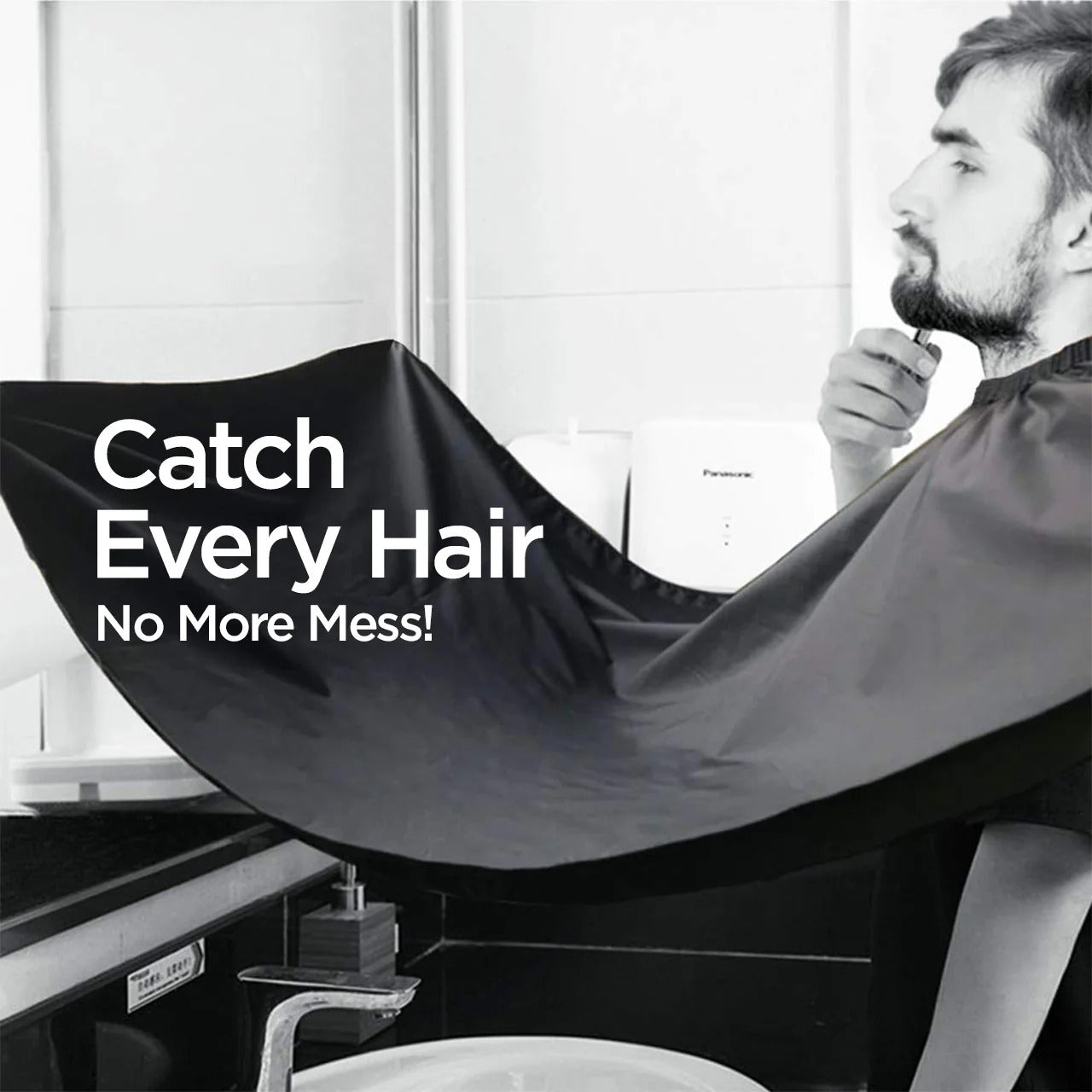 Beard Trimming Apron with Mirror Grip - ChiltanPure