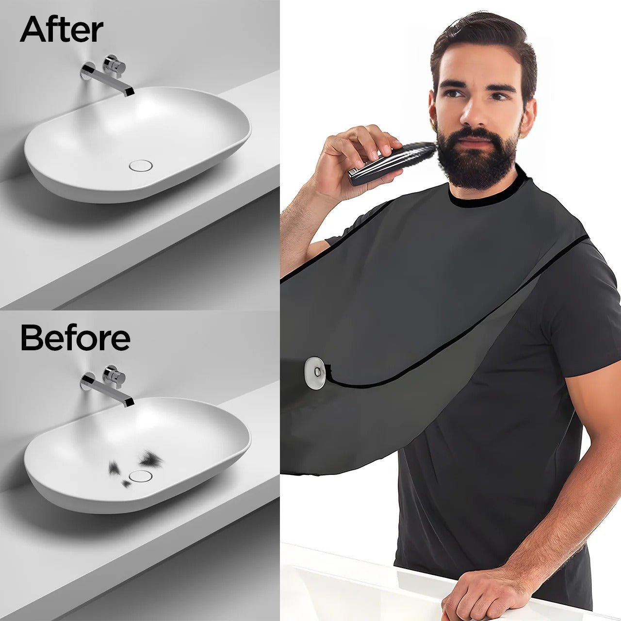 Beard Trimming Apron with Mirror Grip - ChiltanPure