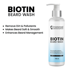 Biotin Beard Wash – Remove Dirt, Oil & Pollutants, Makes Beard Soft & Smooth, Fights Frizz, Flakes & Itchiness 150ml,, Doctor's 👨⚕️ Recommended - ChiltanPure