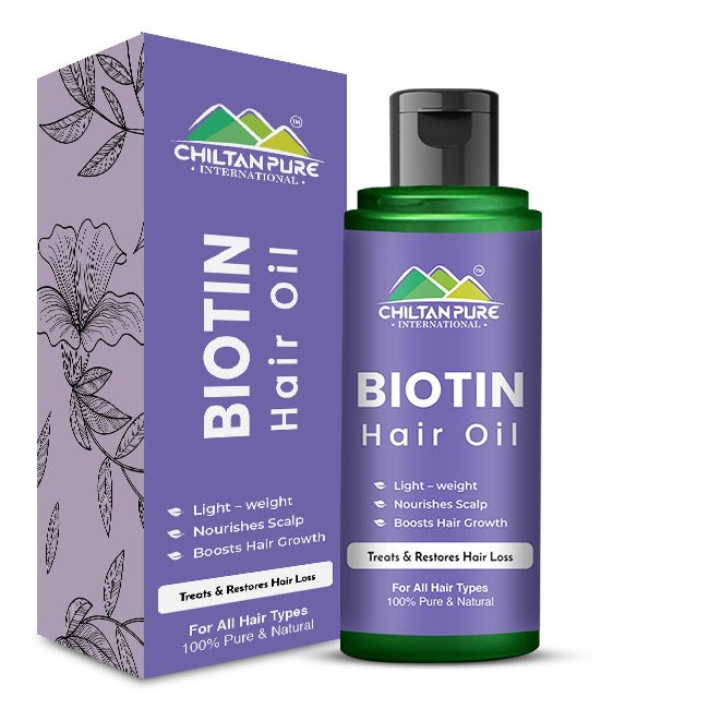 Biotin Hair Oil – Boosts Hair Growth, Deep Hair Treatment, Anti - Dandruff, Makes Hair Smooth & Shiny,, Doctor's 👨⚕️ Recommended - ChiltanPure