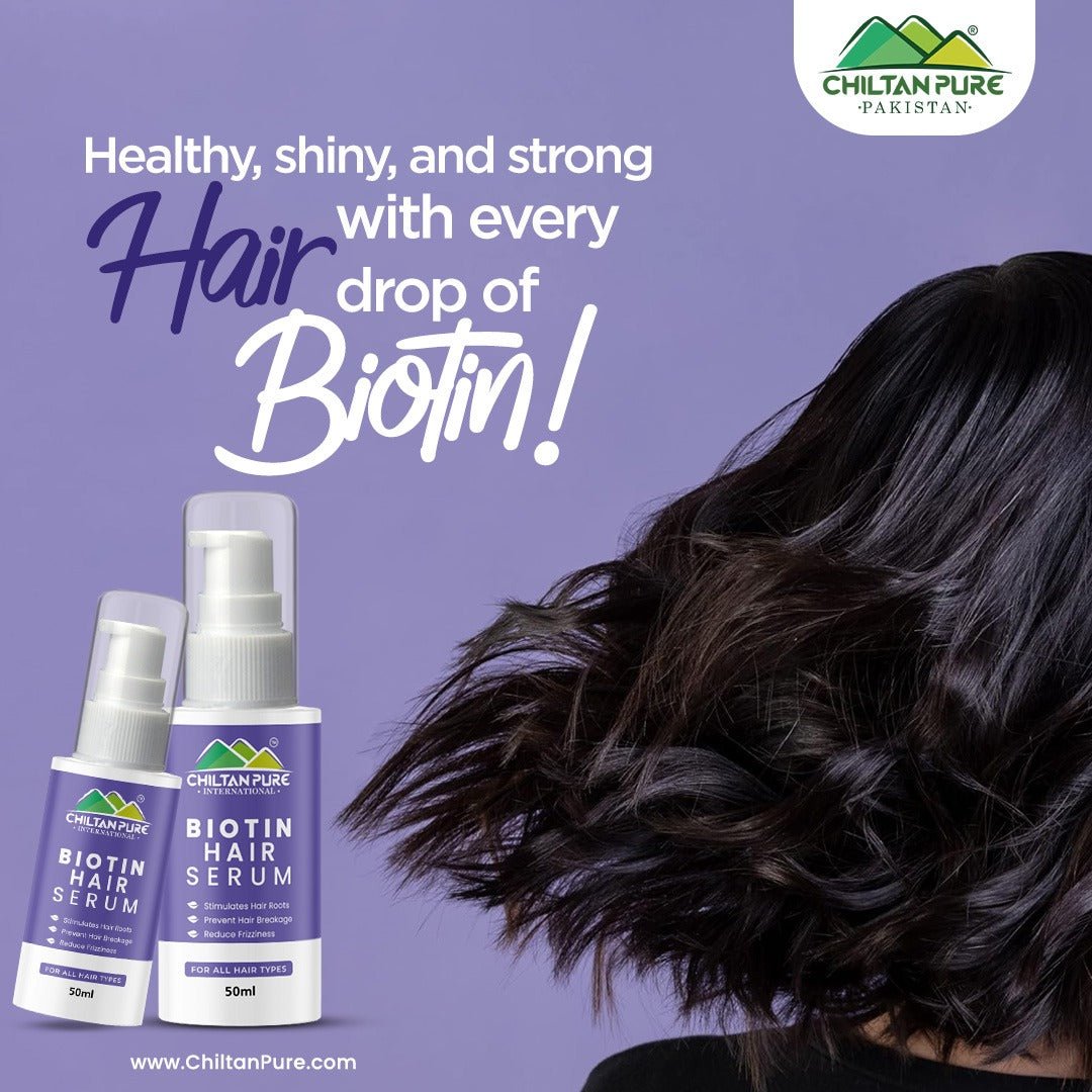 Biotin Hair Serum – Wonderful biotin hair strengthening serum Promote hair – treat damaged, dry, frizzy & brittle hair, dry scalps, and dandruff 100% result,, Doctor's 👨⚕️ Recommended - ChiltanPure
