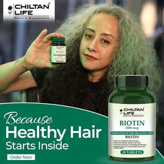Biotin Vitamin Pills - 30 Biotin Tablets (2500mcg) - ChiltanPure