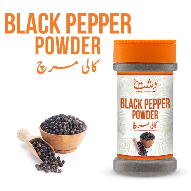 Black Pepper Powder - Enhance Your Meals with Bold , Spicy Flavor and the Wellness of Black Pepper – Your Go - To Spice for Cough and Cold Relief (plastic packaging) - ChiltanPure