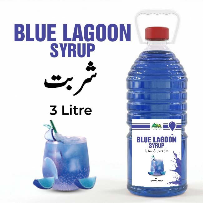 Blue Lagoon Syrup / Blue Lagoon Sharbat / 3 Liter Institutional Bulk For HORECA Family, Hotels, Restaurants, Catering ,Cafes - ChiltanPure