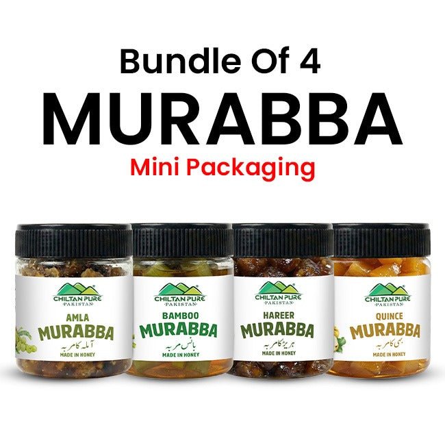 Bundle Of 4 Murabba Mini Packaging / Amla Murabba / Bamboo Murabba / Hareer Murabba / Quince Murabba - ChiltanPure