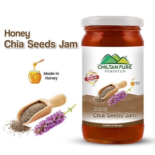 Chia Seed Jam (Made in Honey) / چیا سیڈز(تخم شربتی) جام / Tukhm - e - Sharbati Jam / 630gm - ChiltanPure