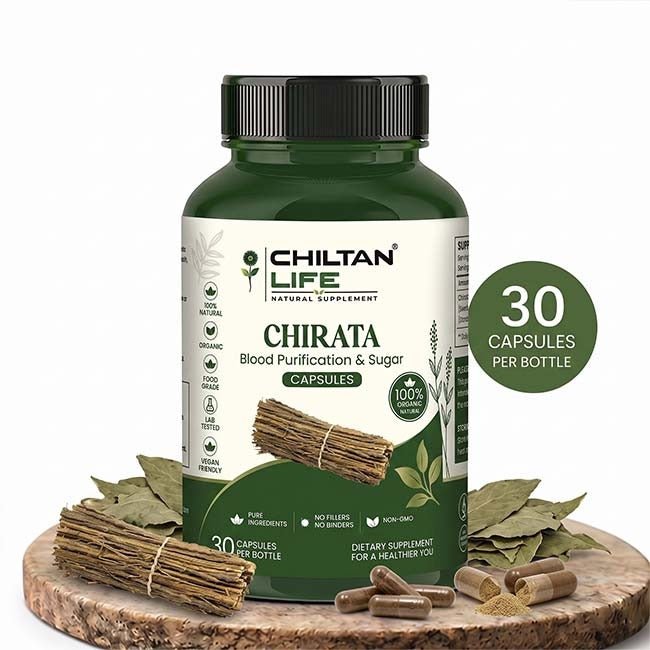 Chirata Capsule 100% Natural Chirata Tablets 30 Per Bottle 500mg - ChiltanPure