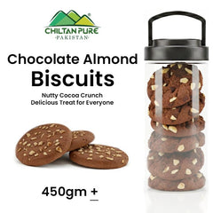 Chocolate Almond Biscuit Cookies / Made With Organic Desi Butter, Bakery Biscuit - ChiltanPure