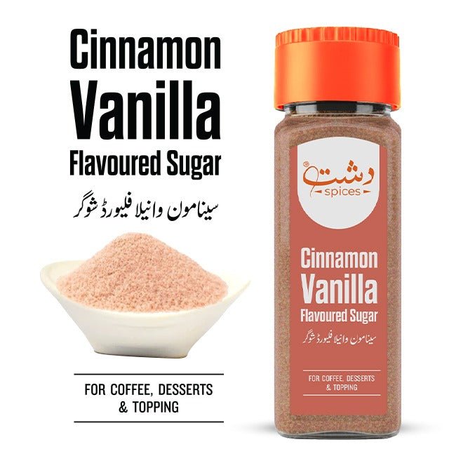 Cinnamon Vanila Flavoure Sugar / سینامون وانیلا فلیورڈ شوگر / For Coffee, Topping & Desserts - ChiltanPure
