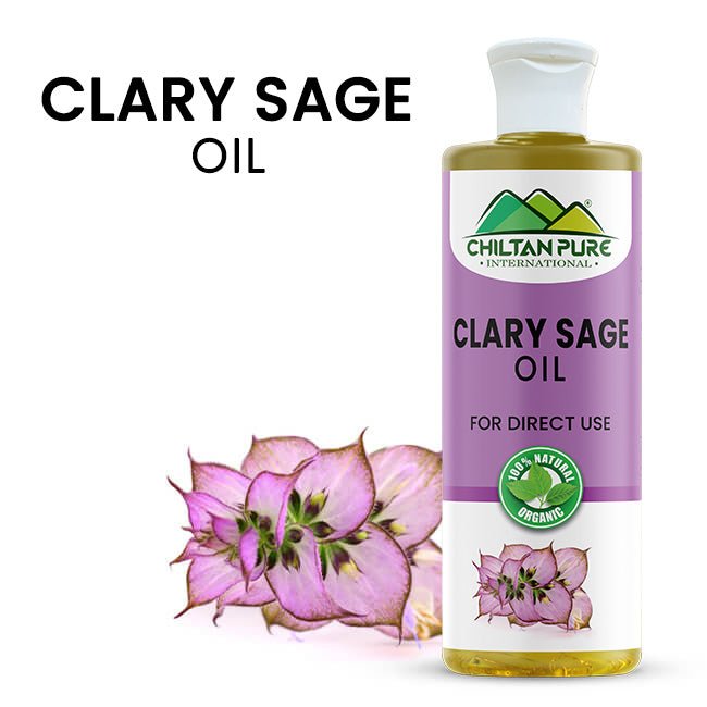 Clary Sage Infused Oil – Acts as an Aphrodisiac, Promotes Relaxation, Reduces Convulsions & Spasms 200ml - ChiltanPure