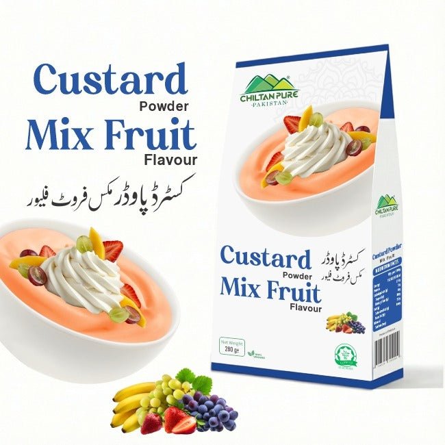 Custard Powder Mix Fruit / کسٹرڈ پاؤڈر مکس فروٹ / Weight 285gm± - ChiltanPure
