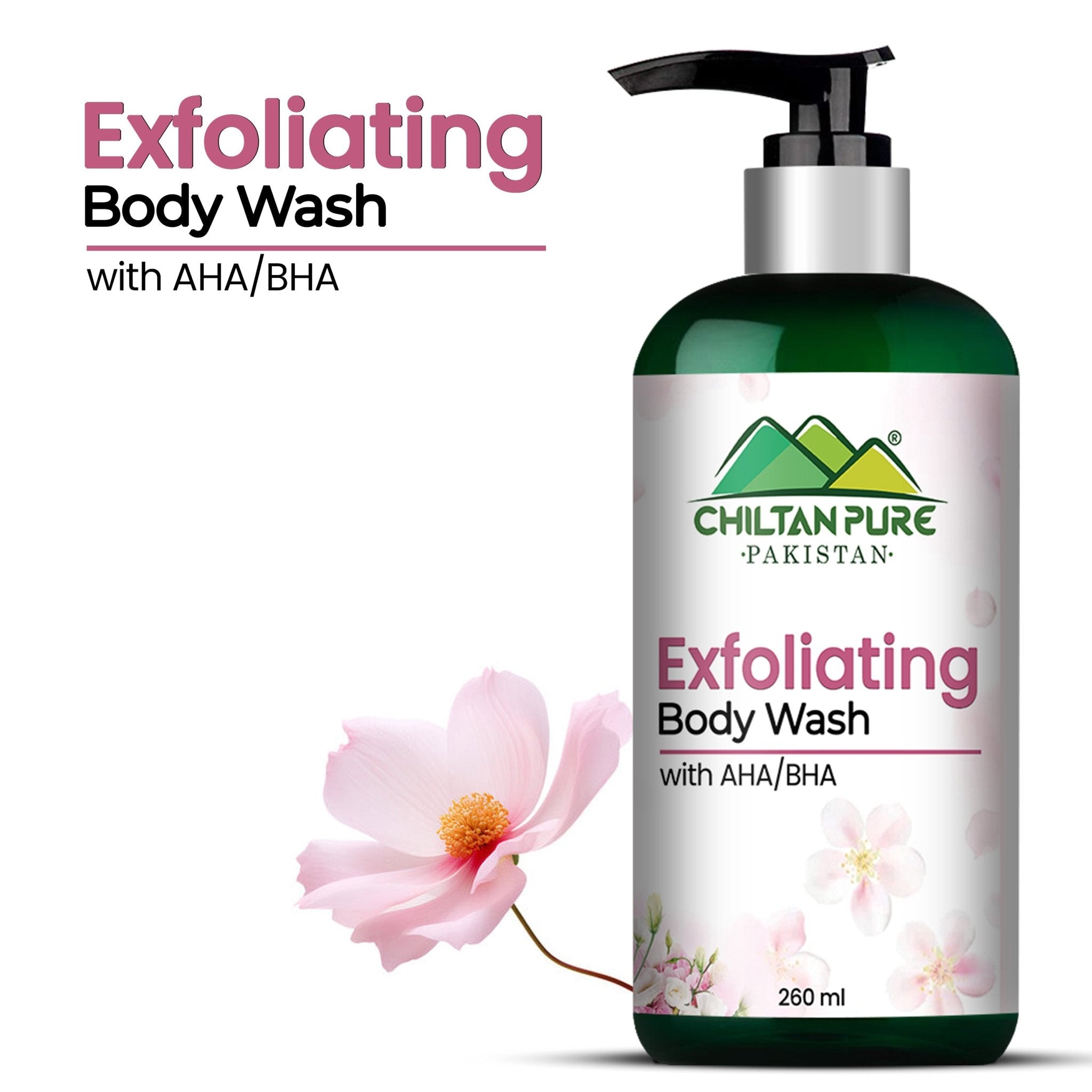 Exfoliating Body Wash with AHA / BHA – Smooth, Clear, Glowing Skin - ChiltanPure