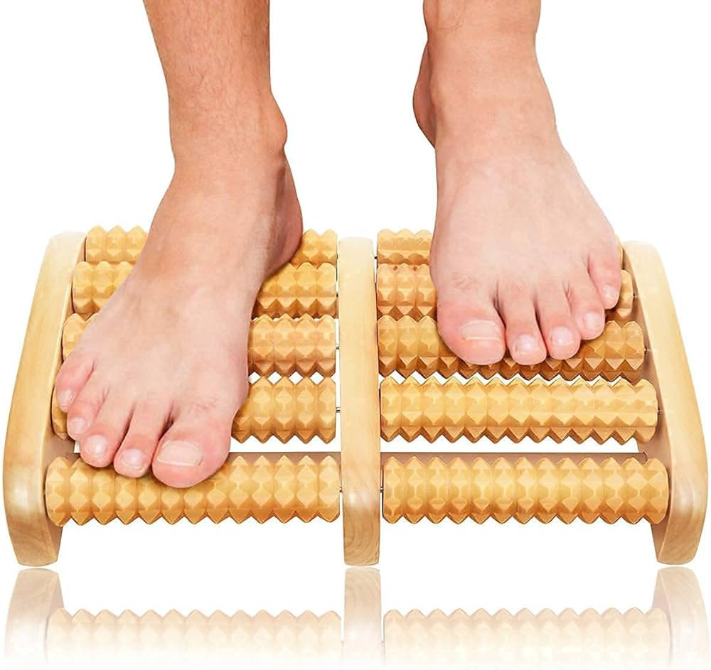 Foot Massage / Wooden Roller Massager Reflexology Foot Therapy - ChiltanPure