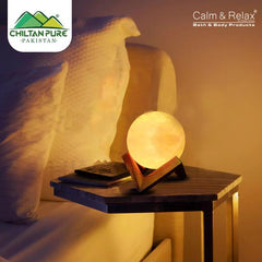 Full Moon Natural Rock Pink Salt Lamp - ChiltanPure
