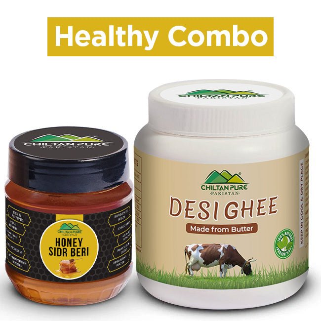Healthy Combo of Pure Honey & Desi Cow Ghee – Strengthen Bones, Improve Cholesterol Levels, Good for Heart & Boosts Digestion - ChiltanPure