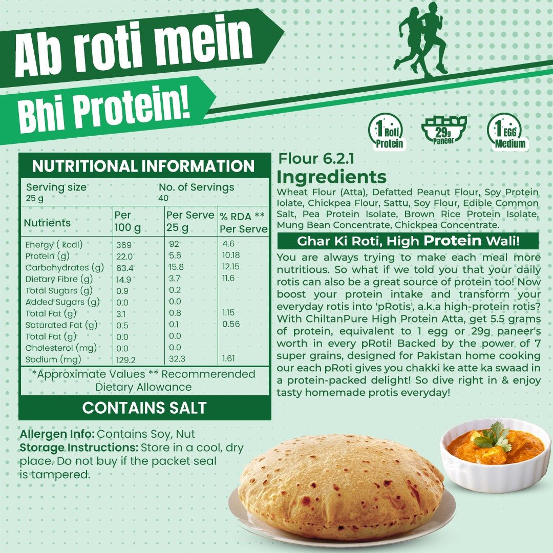 High Protein Atta - 1kg - ChiltanPure