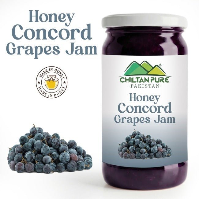 Honey Concord Grapes Jam (Made in Honey) / ہنی کنکورڈ جام / Glass packaging / 630gm - ChiltanPure