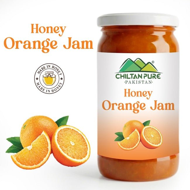 Honey Orange Jam (Made in Honey) / شہد اورنج جام / Glass packaging / 630gm - ChiltanPure