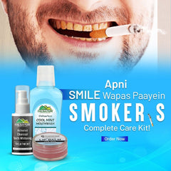 Kit For Smokers - Mint Mouthwash, Charcoal Whitening, Lip Balm Trio Complete Kit For Smokers - ChiltanPure