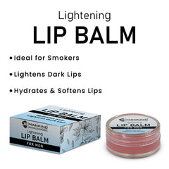 Lightening Lip Balm (for Men) – Restores your Natural Lip Color, Ideal for Smokers, Hydrates, Softens & Lightens Dark Lips - ChiltanPure