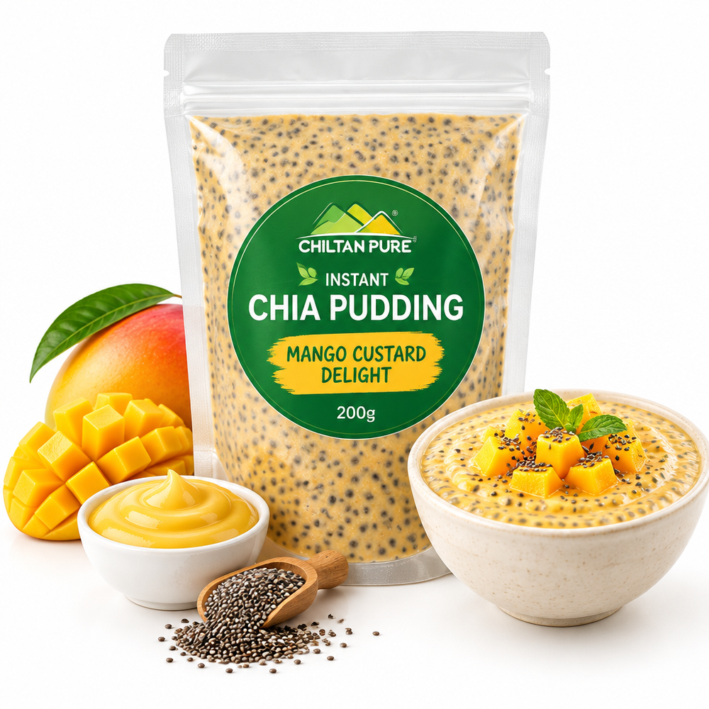 CHILTAN PURE Instant Chia Pudding Mango Custard Delight 200g