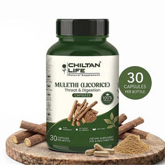Mulethi (Licorice) Capsule 100% Natural Mulethi (Licorice) Tablets 30 Per Bottle 500mg - ChiltanPure