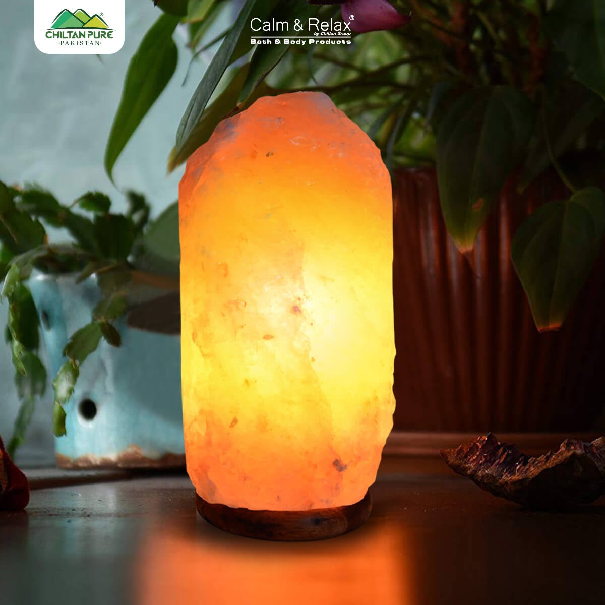Natural Shape Pure Himalayan Pink Rock Salt Lamp (2 - 3 Kg), May helpful in SMOG and Room Air Quality Improvement - ChiltanPure