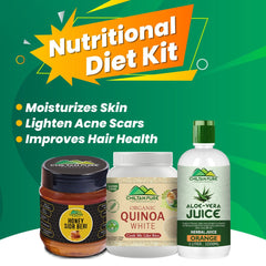 Nutritional Diet Kit – Boost Wellness with Aloe Vera Juice, (Orange Flavor), Earthly Quinoa Seeds & Sweet Sidr Beri Honey for a Healthier You - ChiltanPure