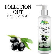 Pollution Out Face Wash - Detoxifies Skin, Anti - Aging, Unclogs Pores, Eliminates Dirt & Impurities - ChiltanPure