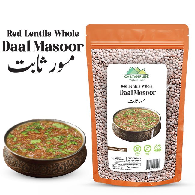 Red lentils Whole / مسور ثابت / Daal Masoor / 800g - ChiltanPure