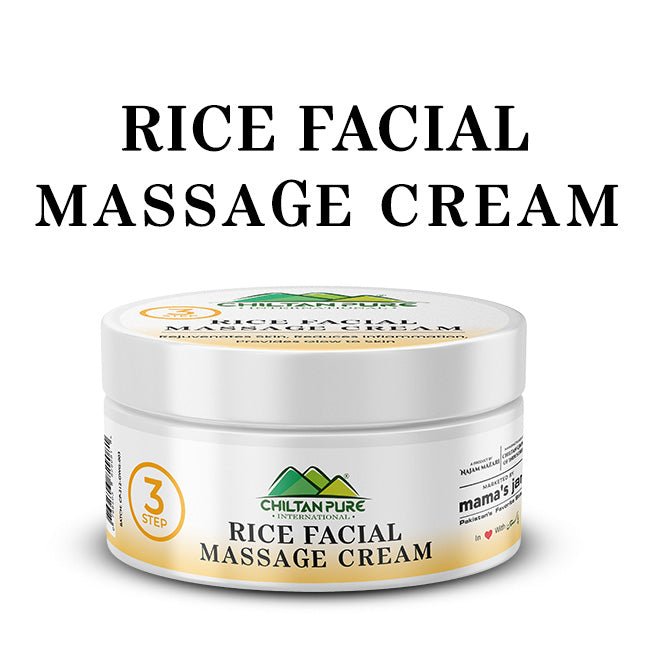 Rice Facial Massage Cream - Rejuvenates Skin, deeply cleanses, Relieves Stress & Provides Instant Glow to Skin!! - ChiltanPure