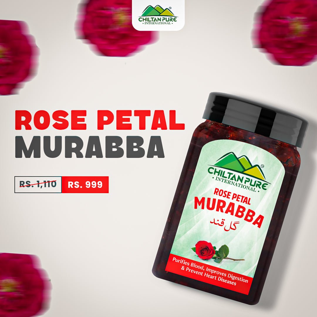 Rose Petal (Gulkand) Murabba - Made from Pure Rose Petals, Purifies Blood, Boost Digestion, Relieves Acidity & Protect Against Heart Diseases - ChiltanPure