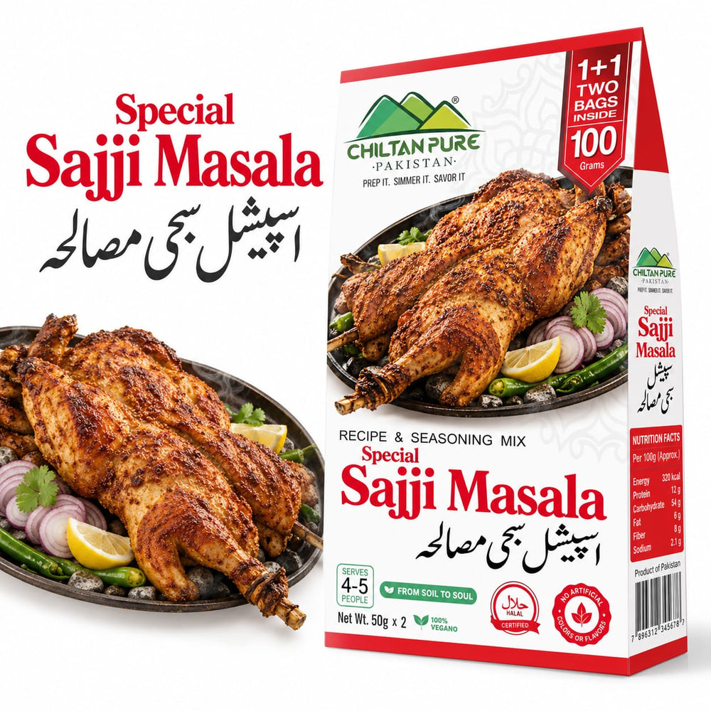 Sajji Masala / سجی مصالحہ / Sajji Masala Recipe / 100gm 1+1 (2 Packets) Inside Box - ChiltanPure