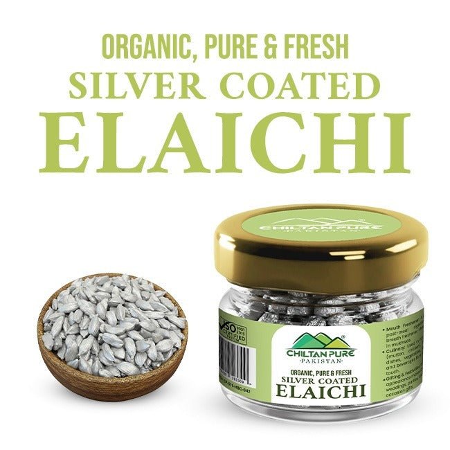 Silver Coated Elaichi / سلوَر کوٹڈ الائچی / Silver Coated Cardamom - ChiltanPure
