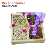 Square - Shaped Dry Fruits Basket - with Almonds , Pistachios , Cashews , and Peeled Peanuts - Nutty Treat to Share Love with Loved Ones - ChiltanPure