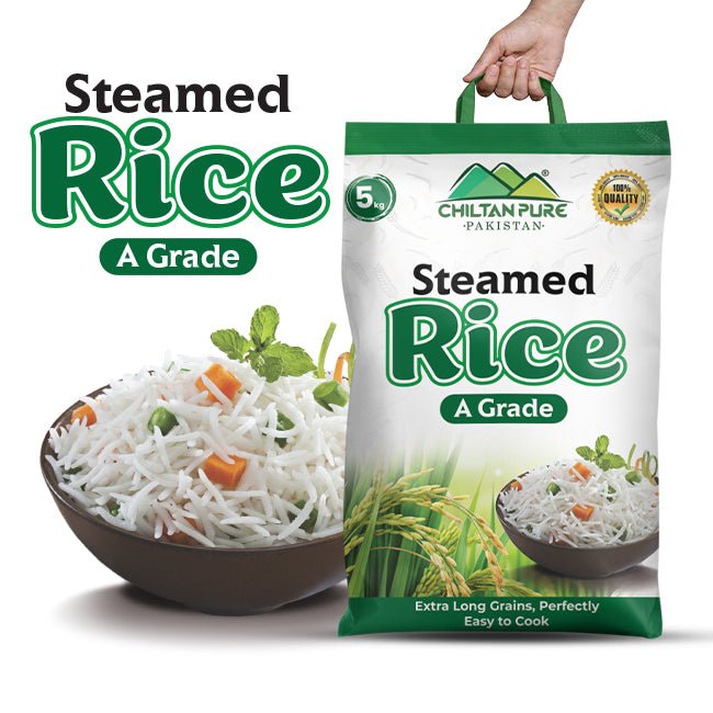 Steamed Rice – Extra Long, Extra Fluffy A - Grade Organic Grains, Finely Harvested for the Highest Quality and Perfect Aroma - ChiltanPure
