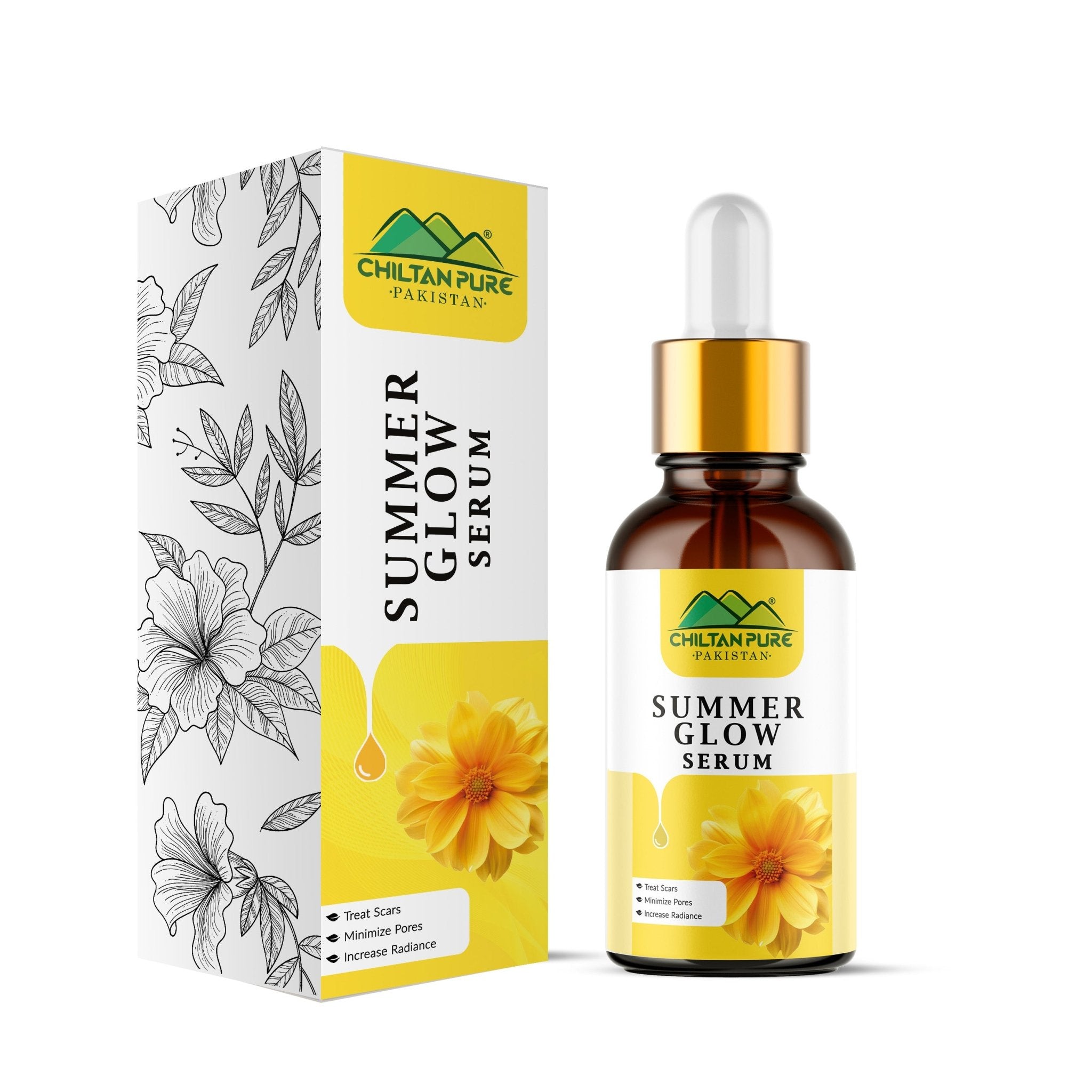 Summer Glow Serum - Brightens Skin, Minimize Pores, Fades Hyperpigmentation & Even Skin Tone - ChiltanPure