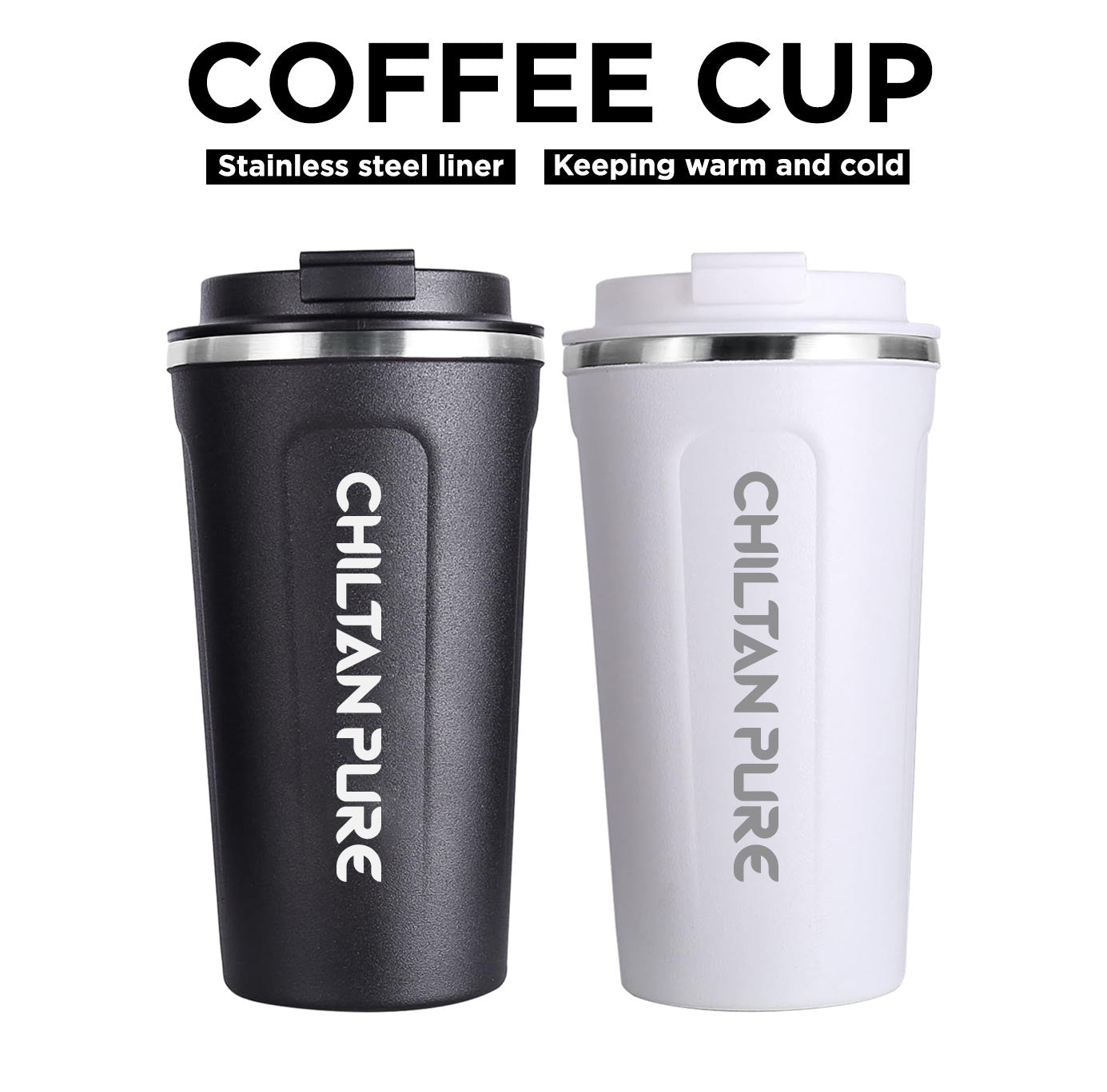 Thermal Coffee / Tea Mug (Large) - Sensor LED Touch Temperature Keeps Your Tea & Coffee Hot or Cold for 8 to 12 Hours - ChiltanPure