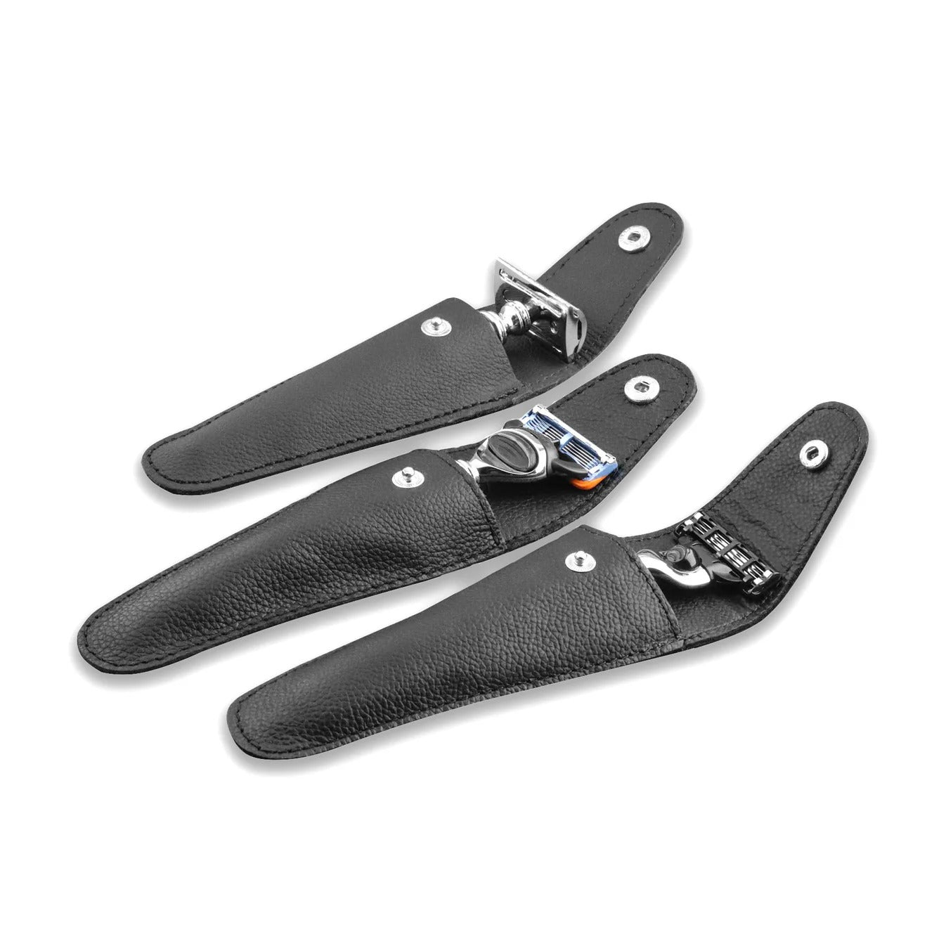 Travel Razor Case – Compact Black Pouch for Safety Razors - ChiltanPure