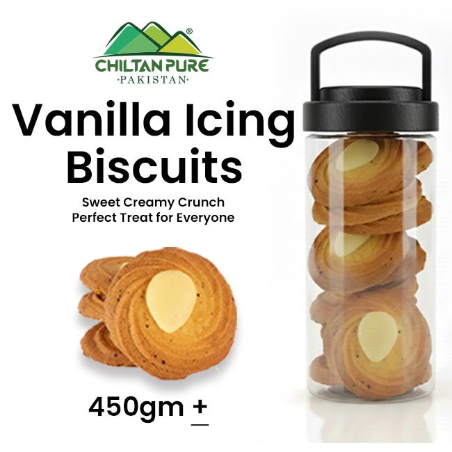 Vanilla Icing Biscuit Cookies / Made With Organic Desi Butter, Bakery Biscuit - ChiltanPure