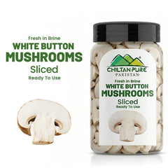 White Button Mushrooms Sliced / سلائسڈ سفید بٹن مشرومز / Sliced Safaid Button Mushrooms - ChiltanPure