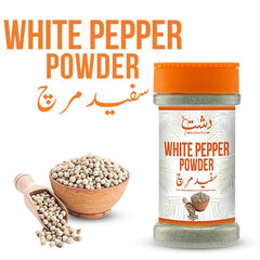 White Pepper Powder - Mild Heat , Bold Taste in Every Bite (Plastic Packaging) - ChiltanPure